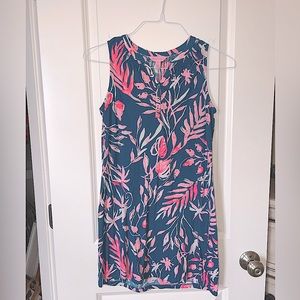 Lilly Pulitzer Girls Mini Essie Dress Tidal Wave It's Prime Time Pink XL (14/16)